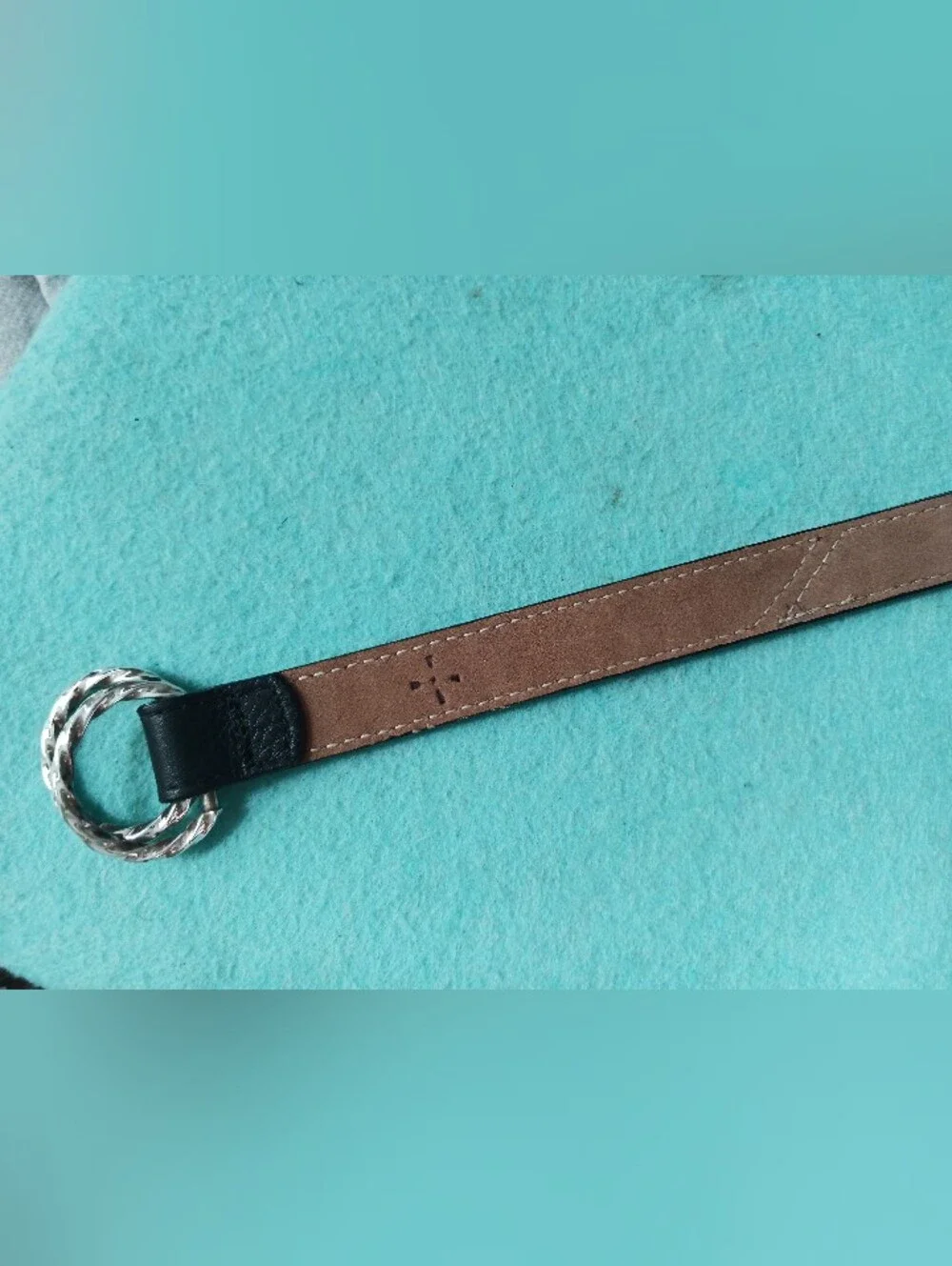 Brighton 2 Tone Leather Belt Brown Tan &  Silver Tone Buckle Loop 44in Excellent